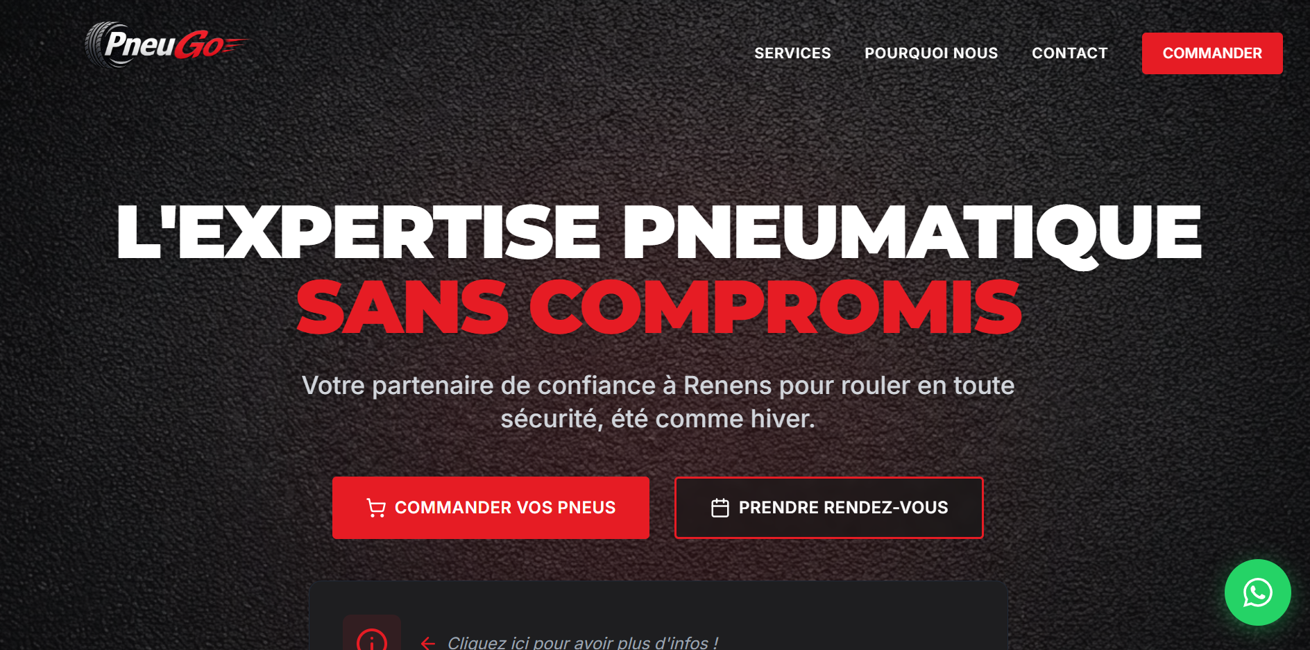 Site web PneuGo - Réalisé par NOVO.